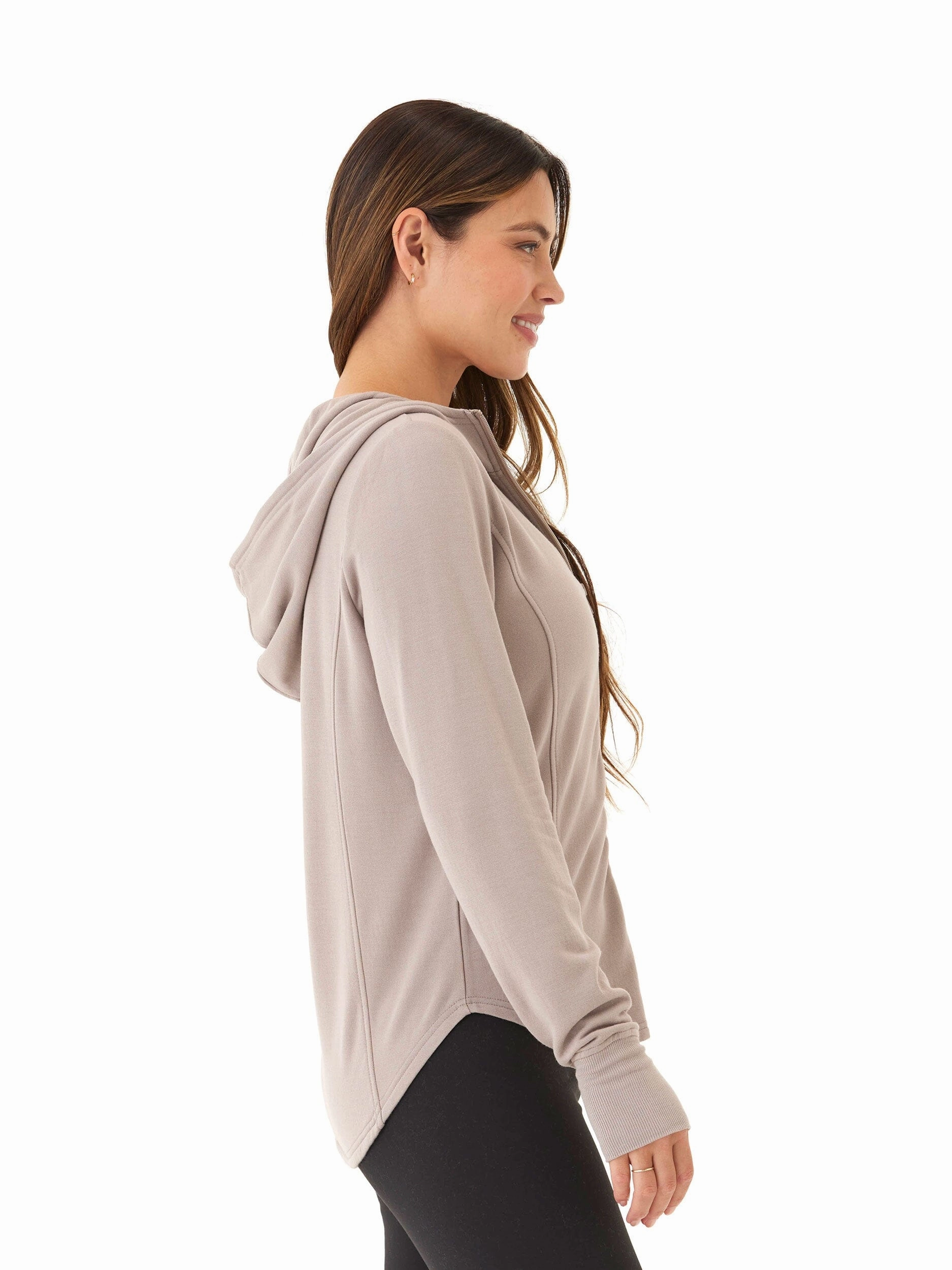 Ventilated Panels AntiStatic Lining Ophelia Feather Fleece Zip Hoodie