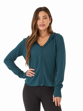 Ophelia Feather Fleece Zip Hoodie Modern Minimal