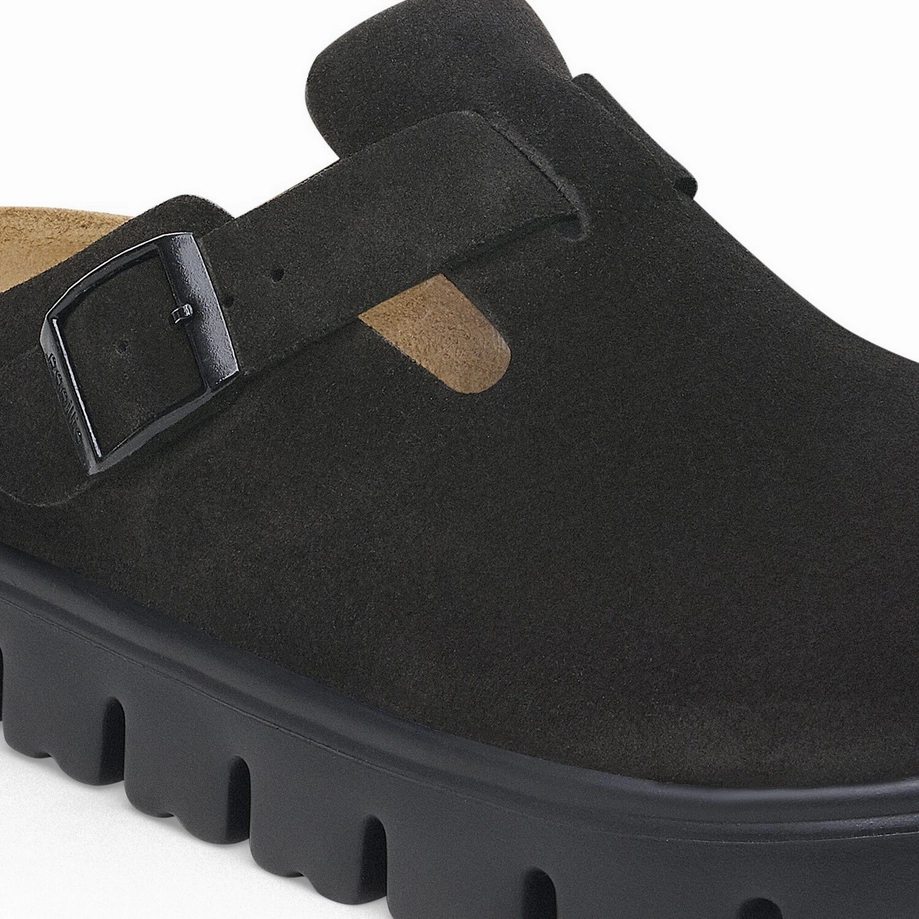 Smooth Flex Papillio by Birkenstock Women's Boston Chunky Clog - Black Suede