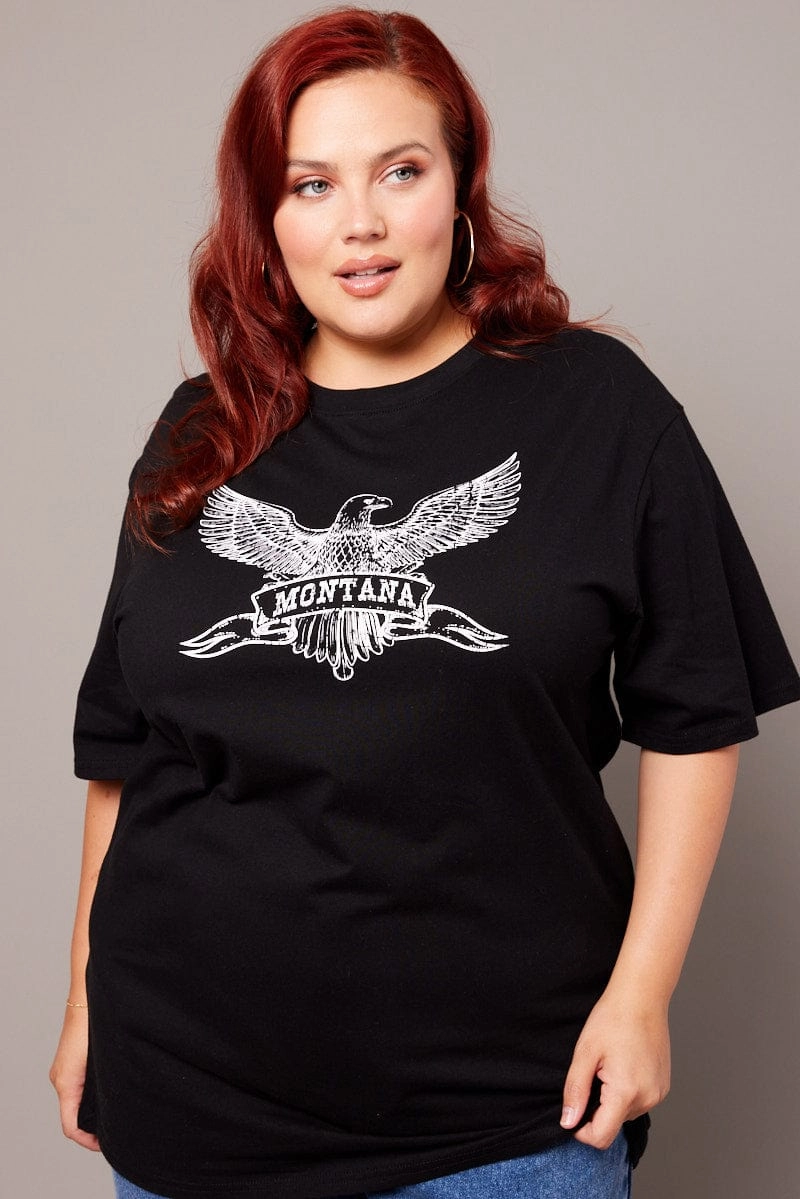 Sublimation Resistant Fabric Black Graphic T-shirt Short Sleeve Crew Neck