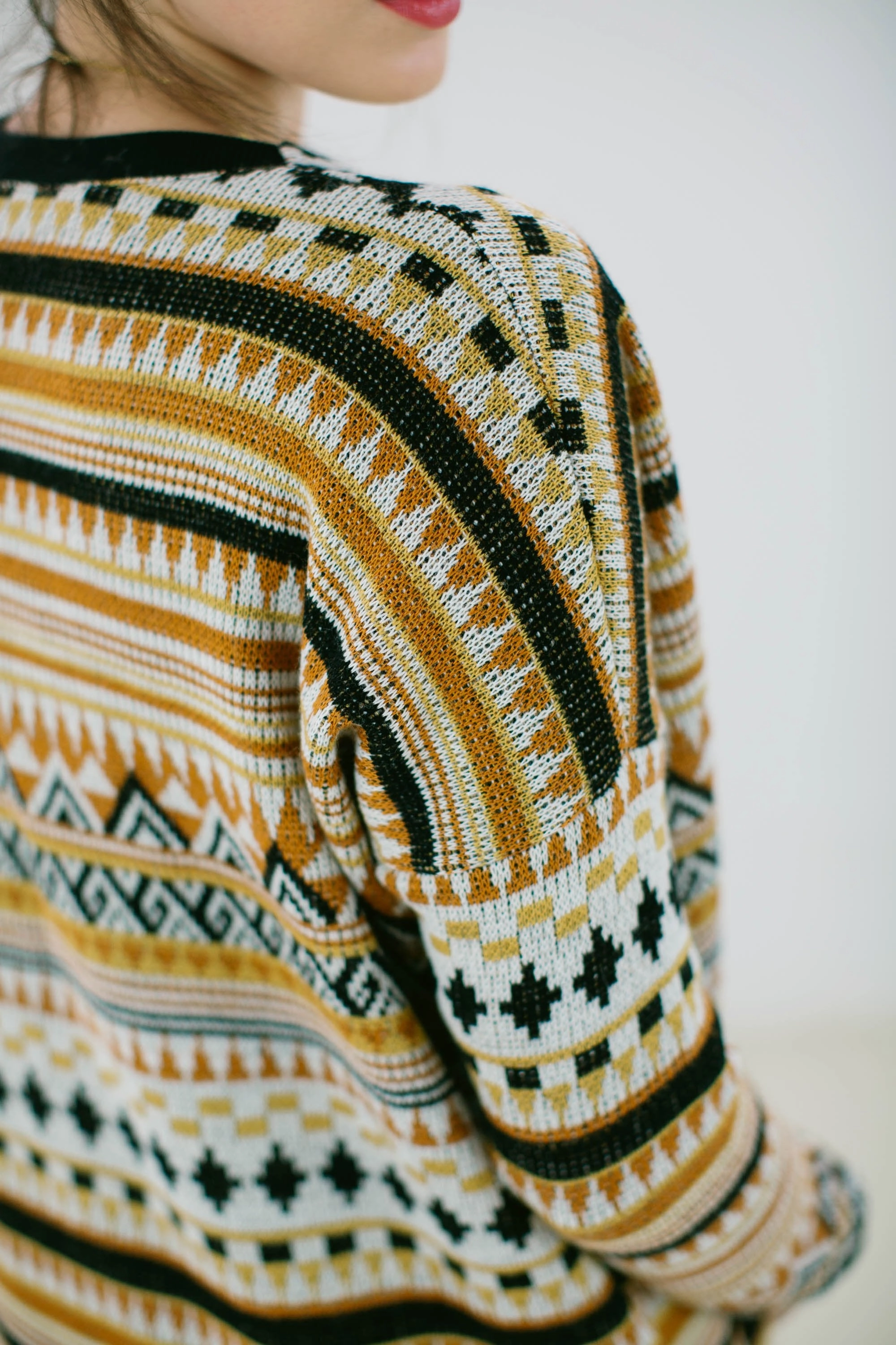 Cardigan Mona in peruvian print Daily Essential Full Length Zipper Closure