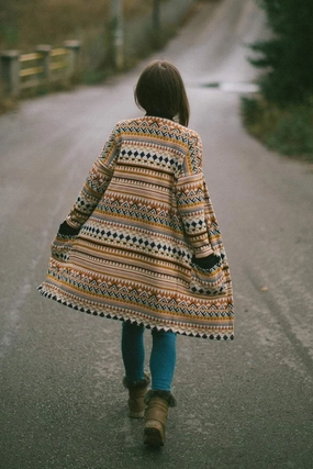 Button Fastenings Single Buttons Cardigan Mona in peruvian print