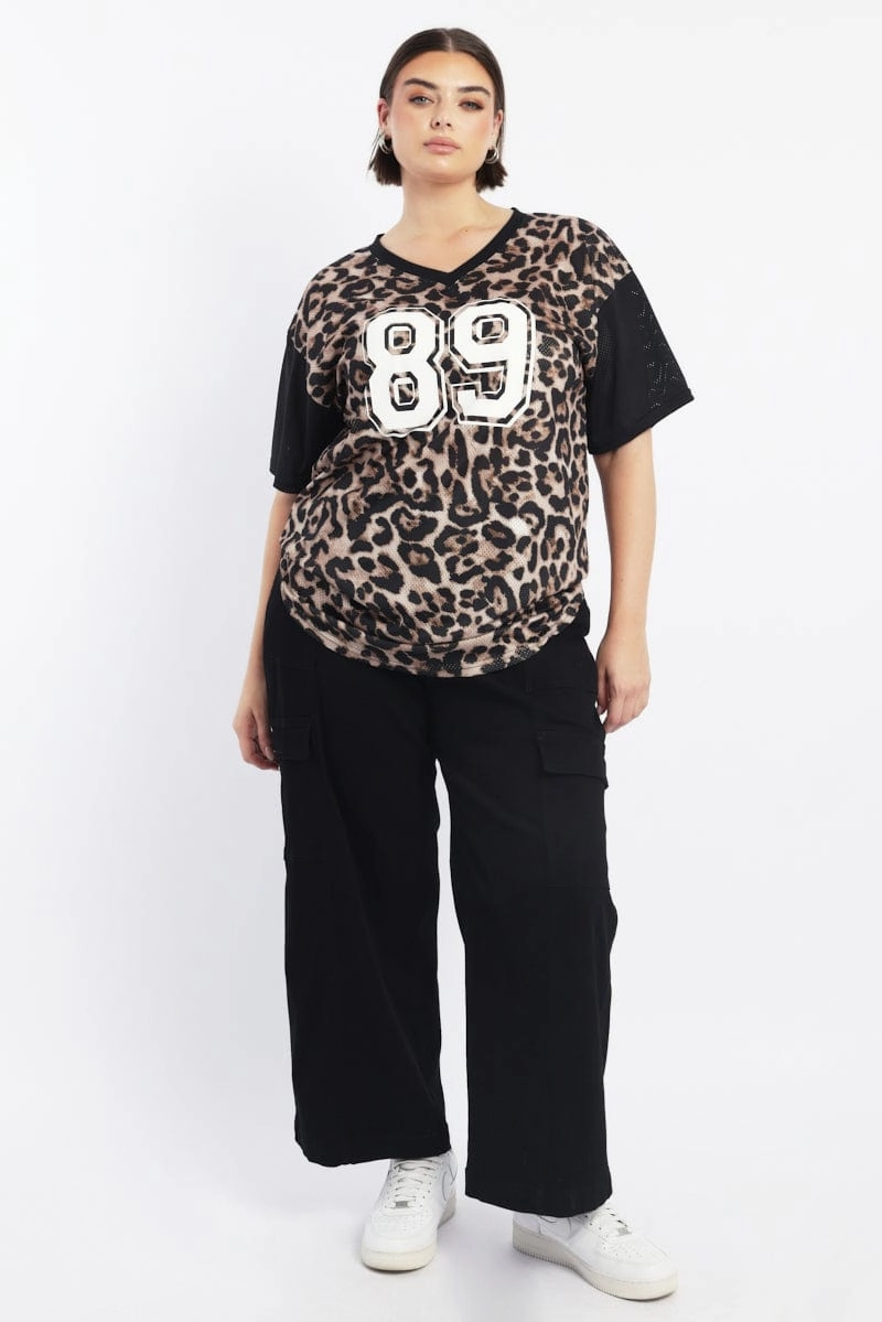 Neutral Look Black Stretch Cotton Elastic Waist Cargo Pants