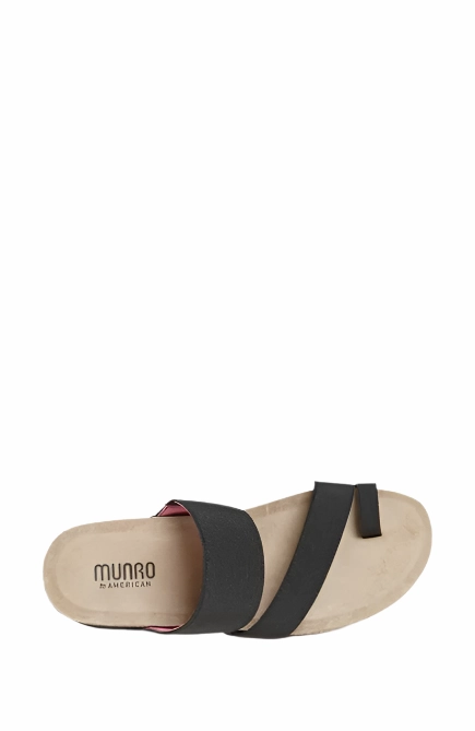 Weekend Walk Eco Friendly Material Munro Women's Aries Comfortable Sandal - Black Fabric