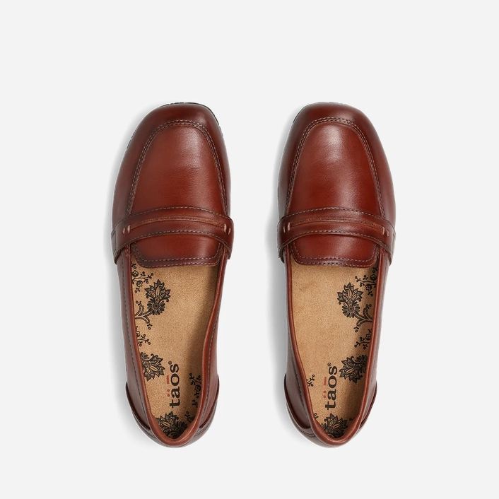 Explore More Taos Women's Gabby Slip-On Leather Loafers - Cognac