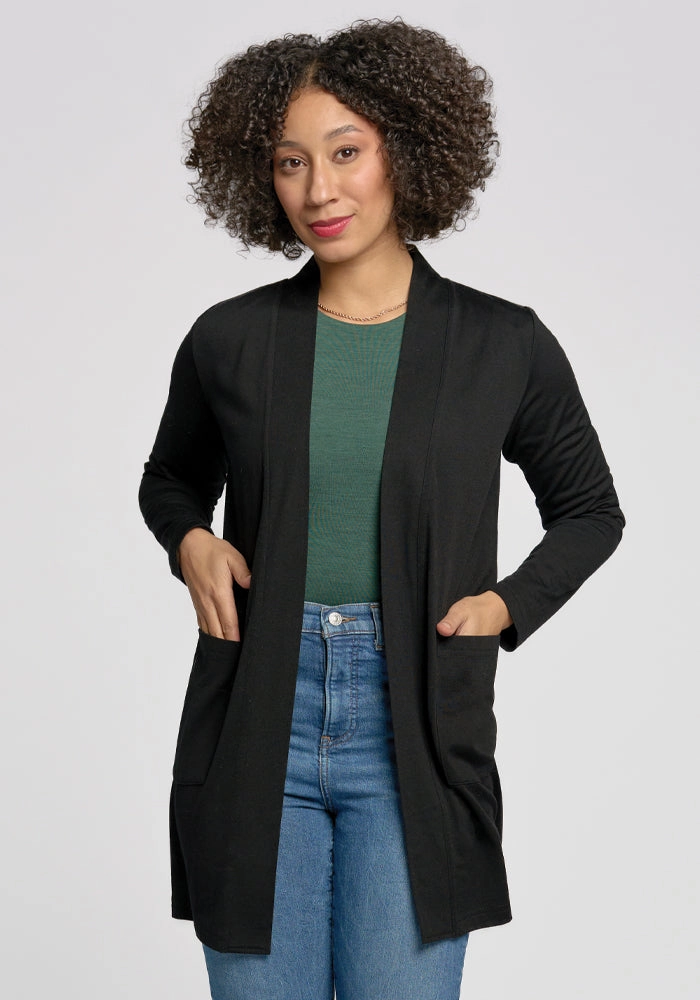skiing suitable Paisley Cardigan - Black