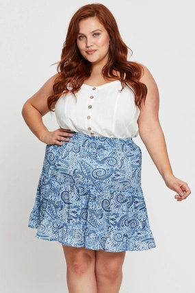 Paisley Pr Mini Wrap Skirt Ruffle Hem Innovative Fabric Clean Cut