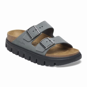 Papillio by Birkenstock Women's Arizona Chunky Sandal - Basalt Grey Suede Water Friendly Design