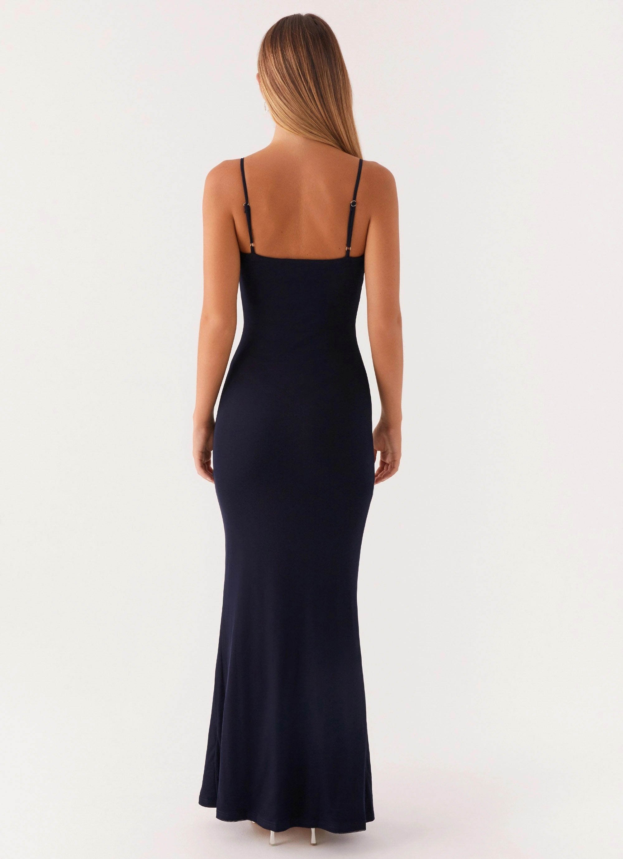 Part Of You Maxi Dress - Navy Raw-Hem