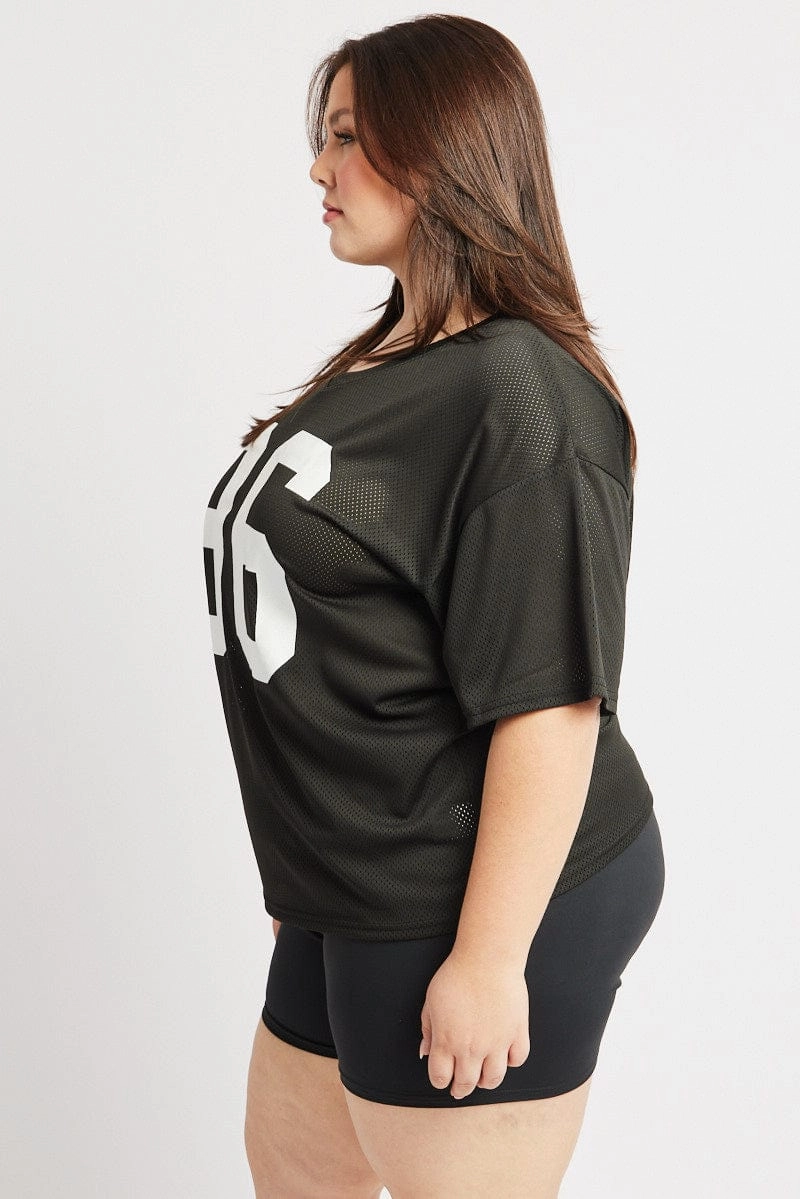 Work efficiency Black Graphic T Shirt Short Sleeve V Neck