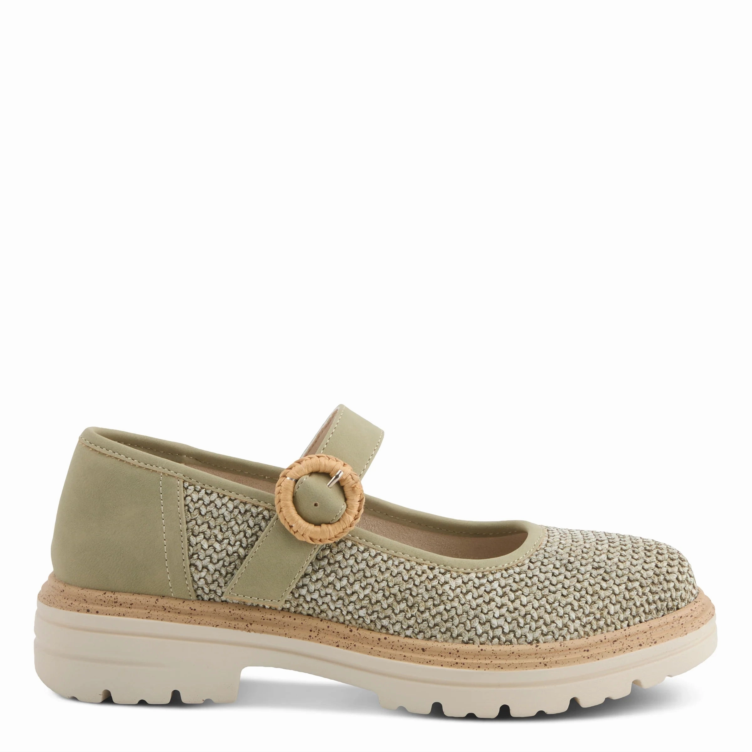 Patrizia by Spring Step Demure Mary Jane Shoe - Sage Green Fast pace Wedges