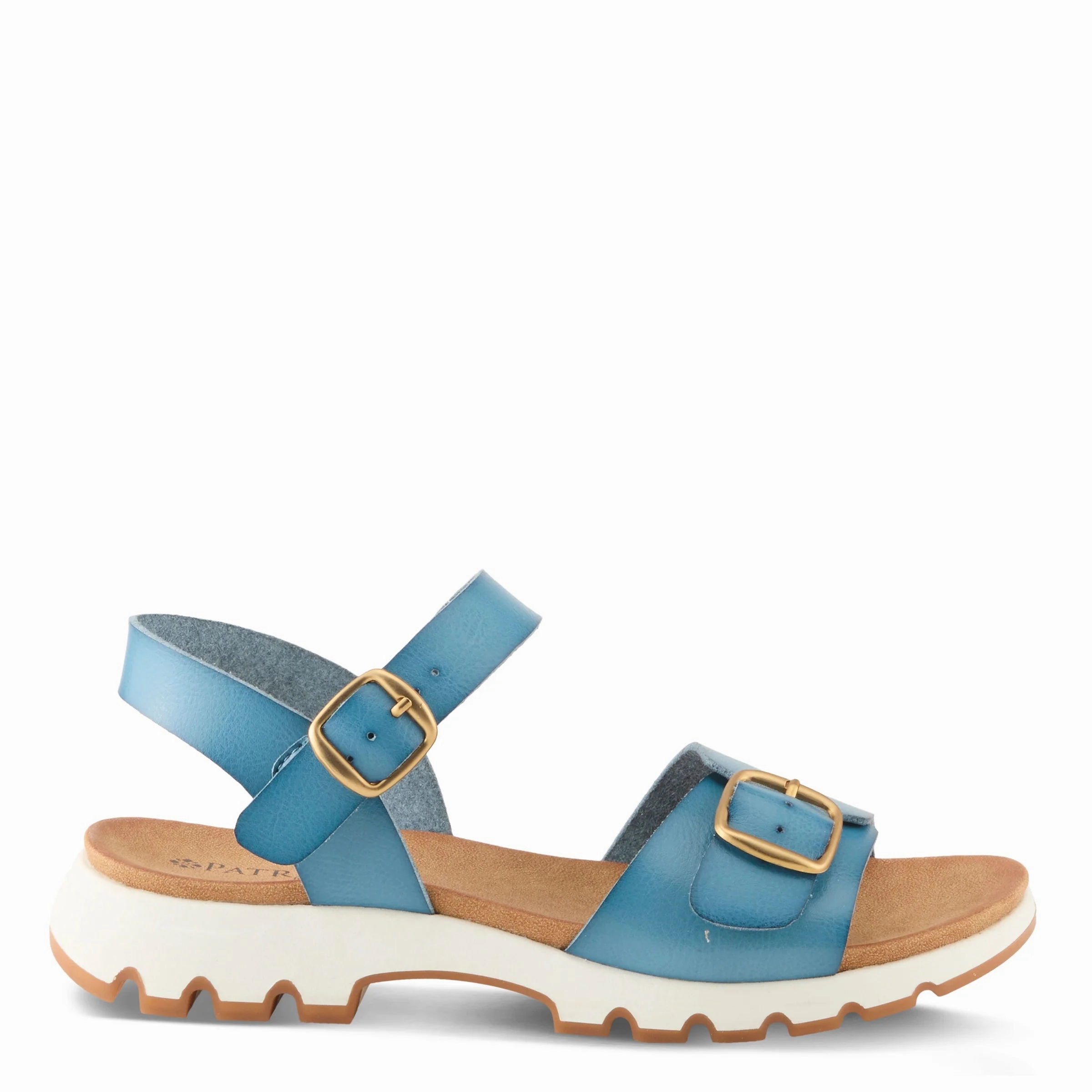 Patrizia by Spring Step Women's Bunch Ankle Strap Sandal - Blue Non Toxic Materials