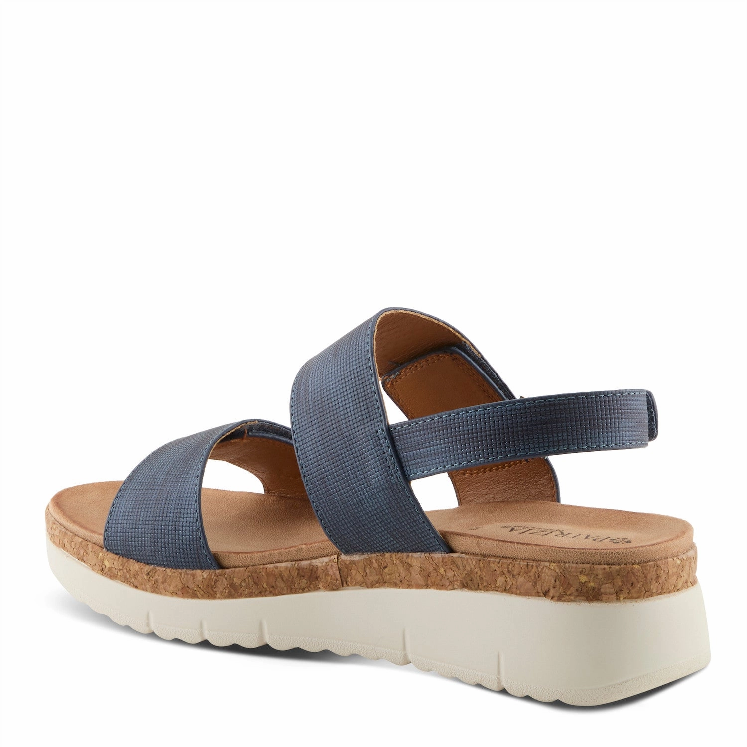 Recycled Rubber suede upper Patrizia by Spring Step Women's Viona Slingback Wedge Sandal - Navy