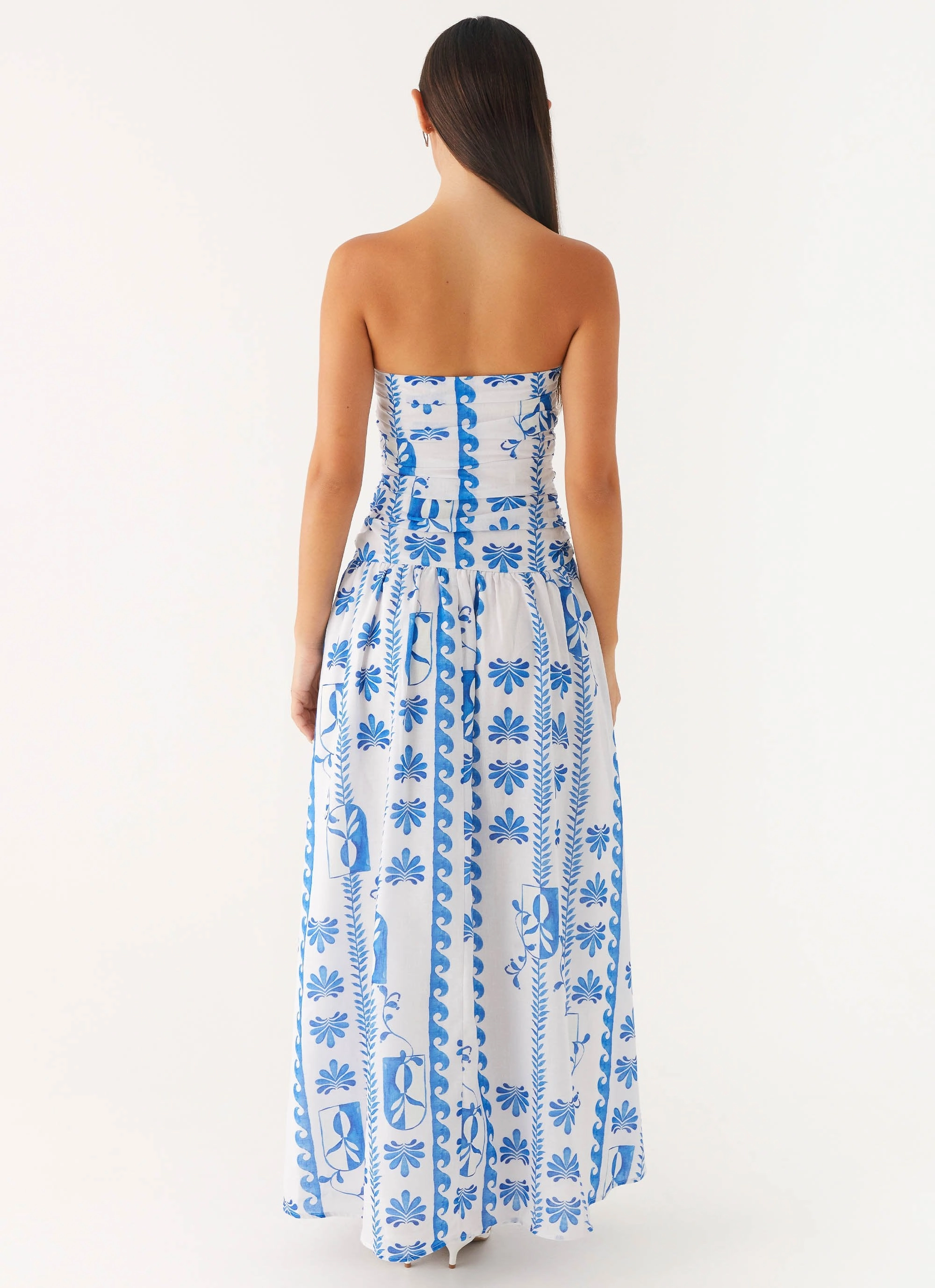Feminine Energy Chill Comfort Carmel Maxi Dress - Floral Wave