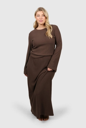 PETRA SKIRT COCOA Easy Layer Travel Friendly