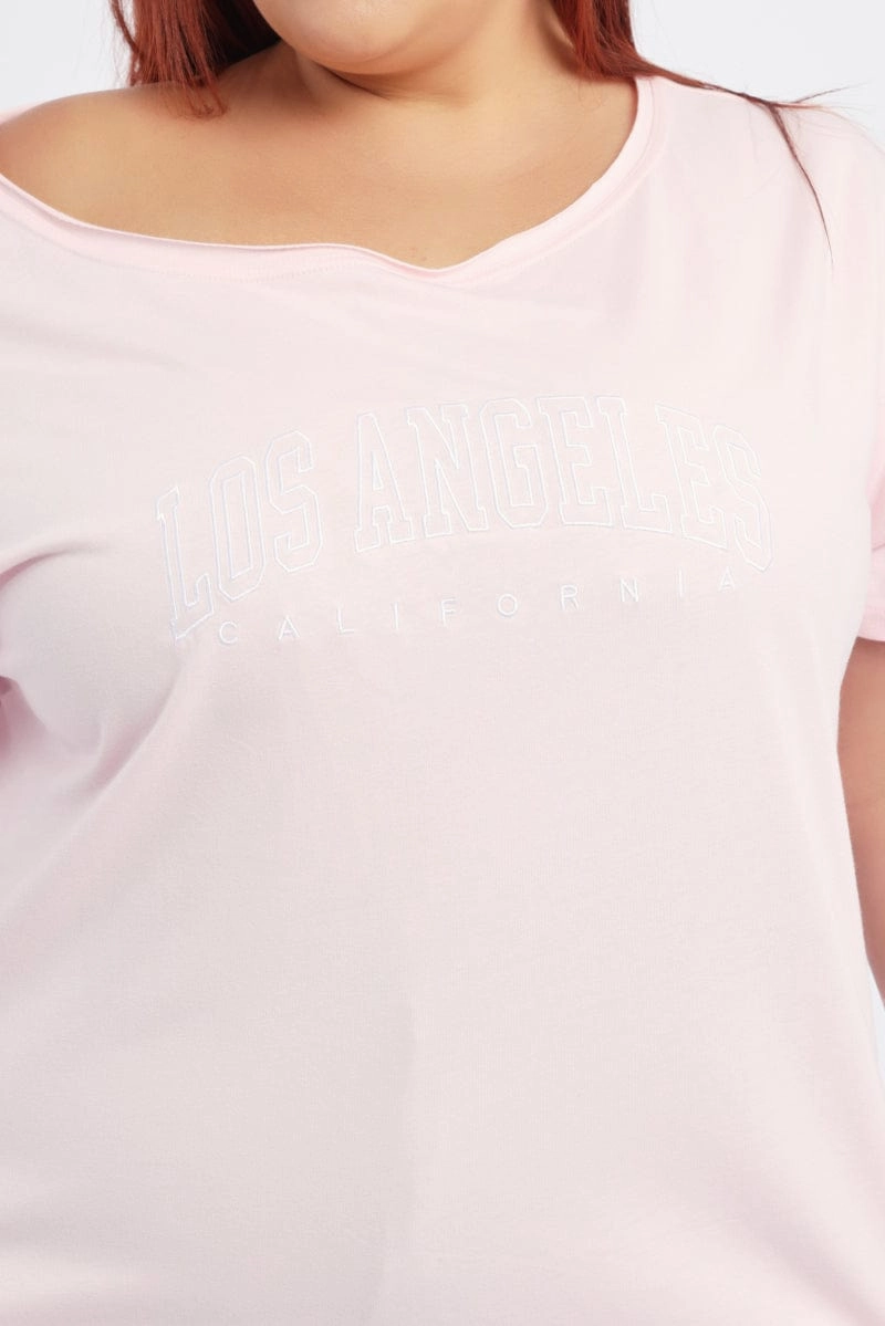 Pink Graphic T-shirt Short Sleeve Crew Neck Casual Essential Perfect Fit Wear