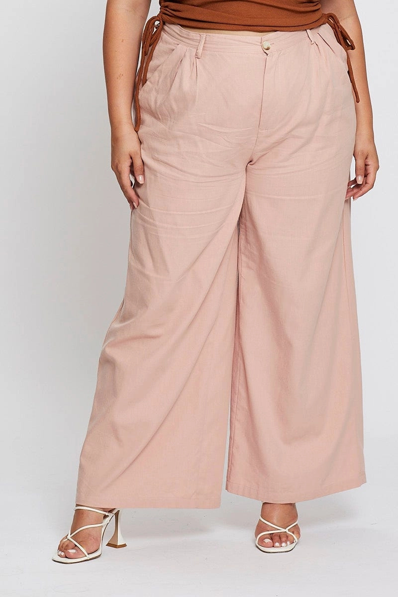 Smart Stretch Urban appeal Pink High Waist Wide Leg Pant