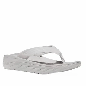 Textured Tread HOKA Men's Ora Recovery Flip Sandal - Lunar Rock/White