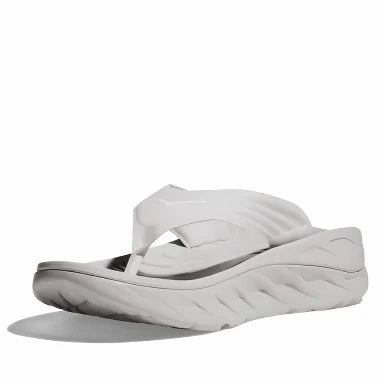 Natural foot movement HOKA Men's Ora Recovery Flip Sandal - Lunar Rock/White