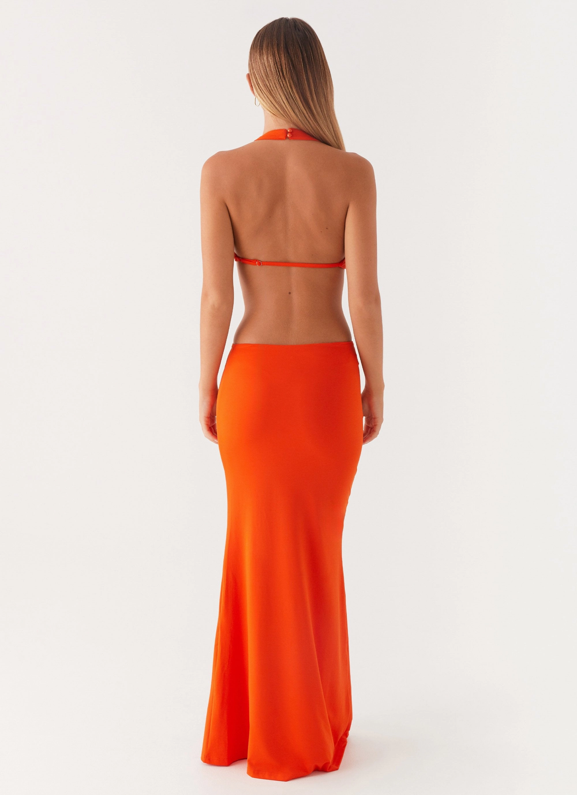 Elegant Flow Reasons To Stay Cut Out Maxi Dress - Orange
