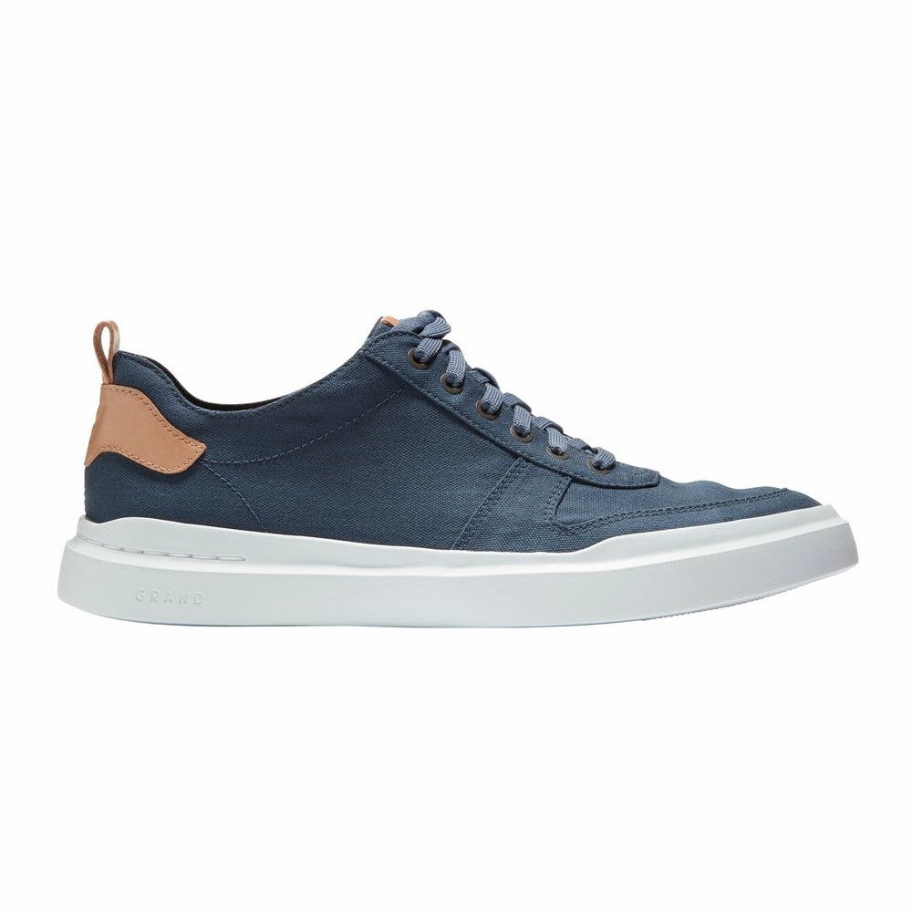 Cole Haan Men's GRANDPR? RALLY CANVAS COURT SNEAKER - Vintage Indigo Canvas/CH Natural Quick Drying