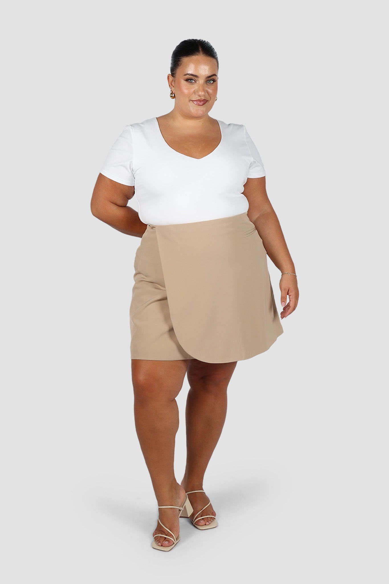 Ankle length Bold Edge PORTER SKIRT COFFEE