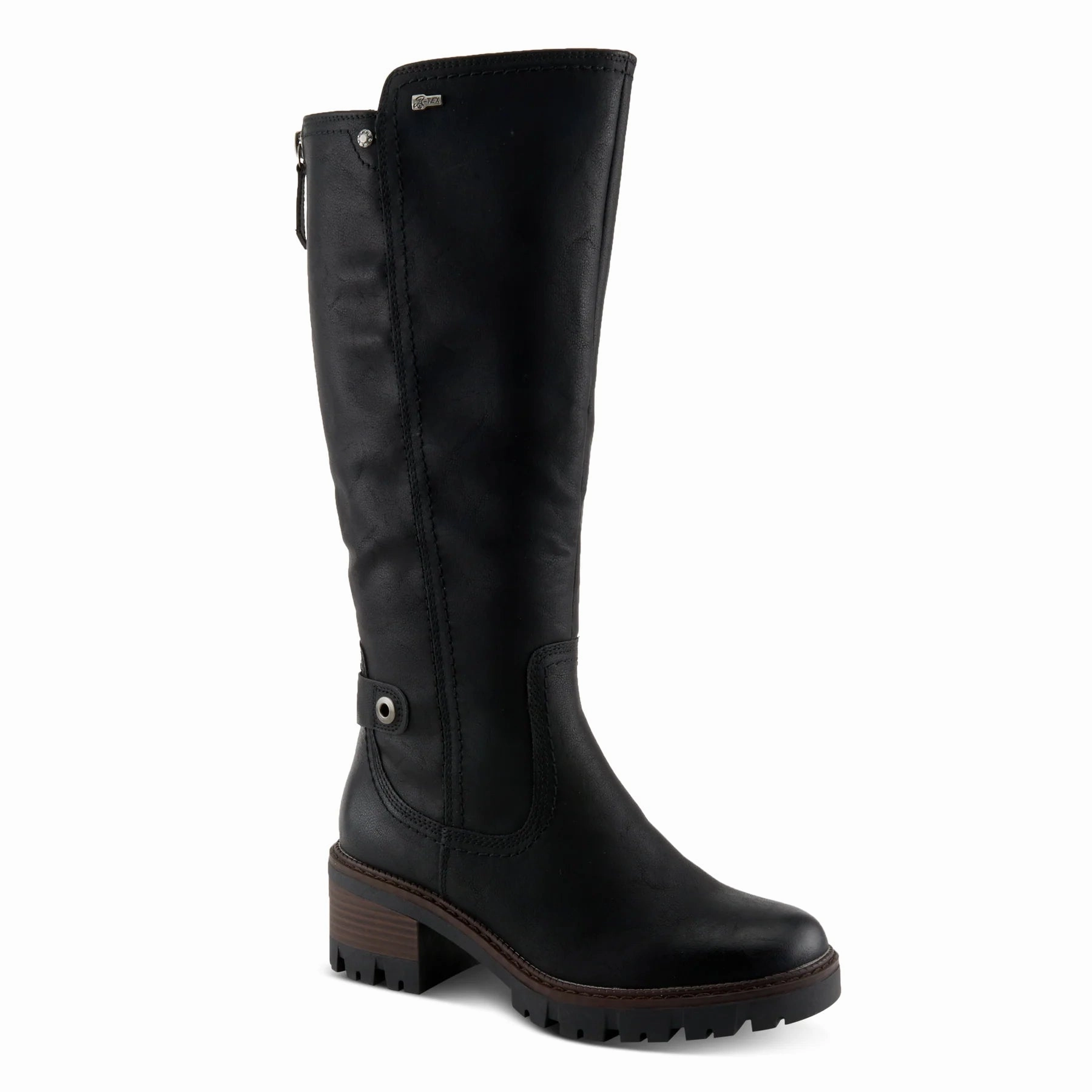 Ventilation Perforations Work Utility Spring Step Women's Lexis Water-Resistant Tall Boot - Black
