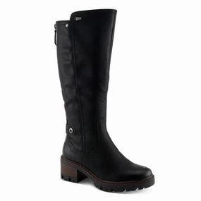 Ventilation Perforations Work Utility Spring Step Women's Lexis Water-Resistant Tall Boot - Black