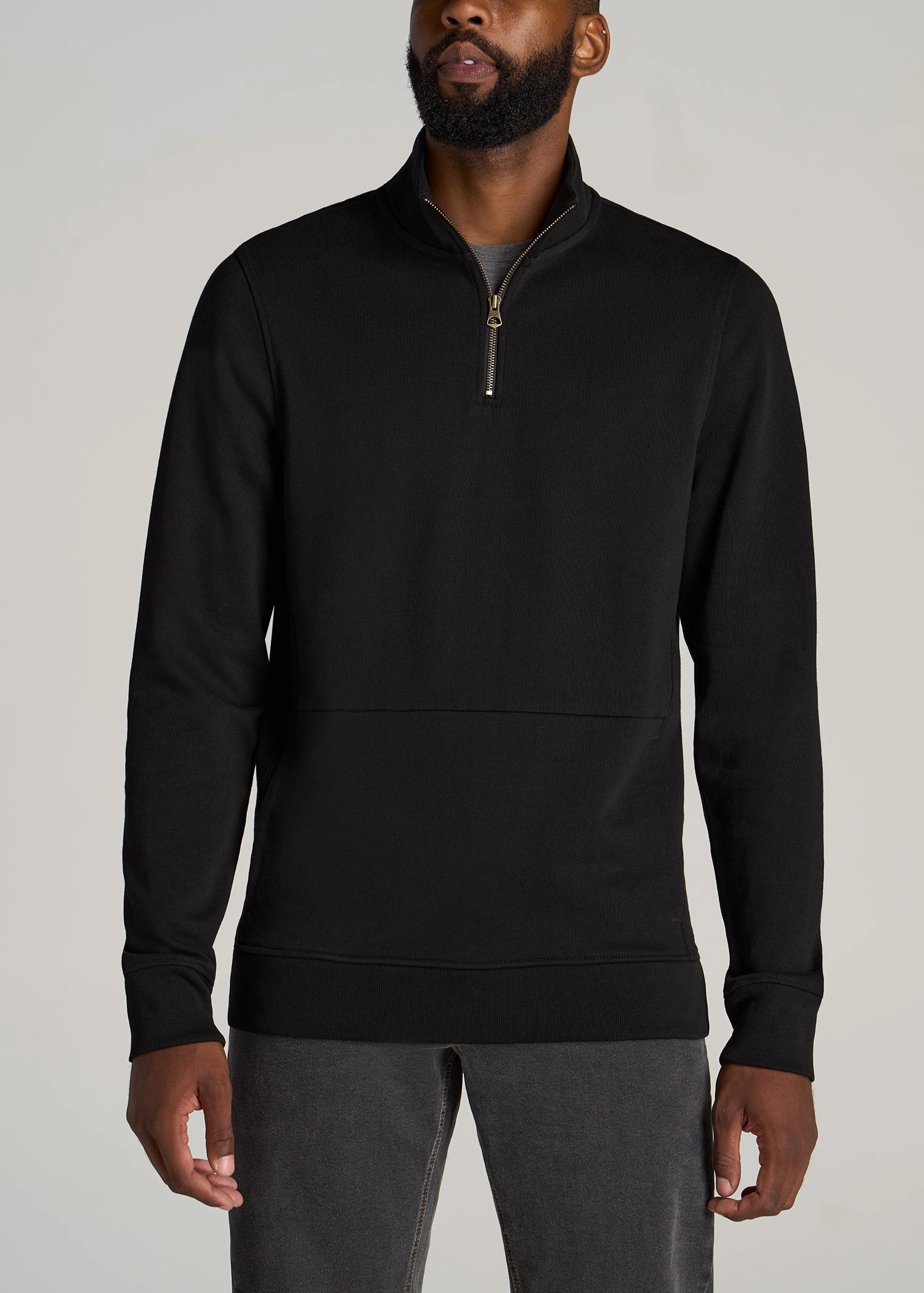 product sustainable future LJ&S Heavyweight Quarter-Zip Men's Tall Pullover in Vintage Black