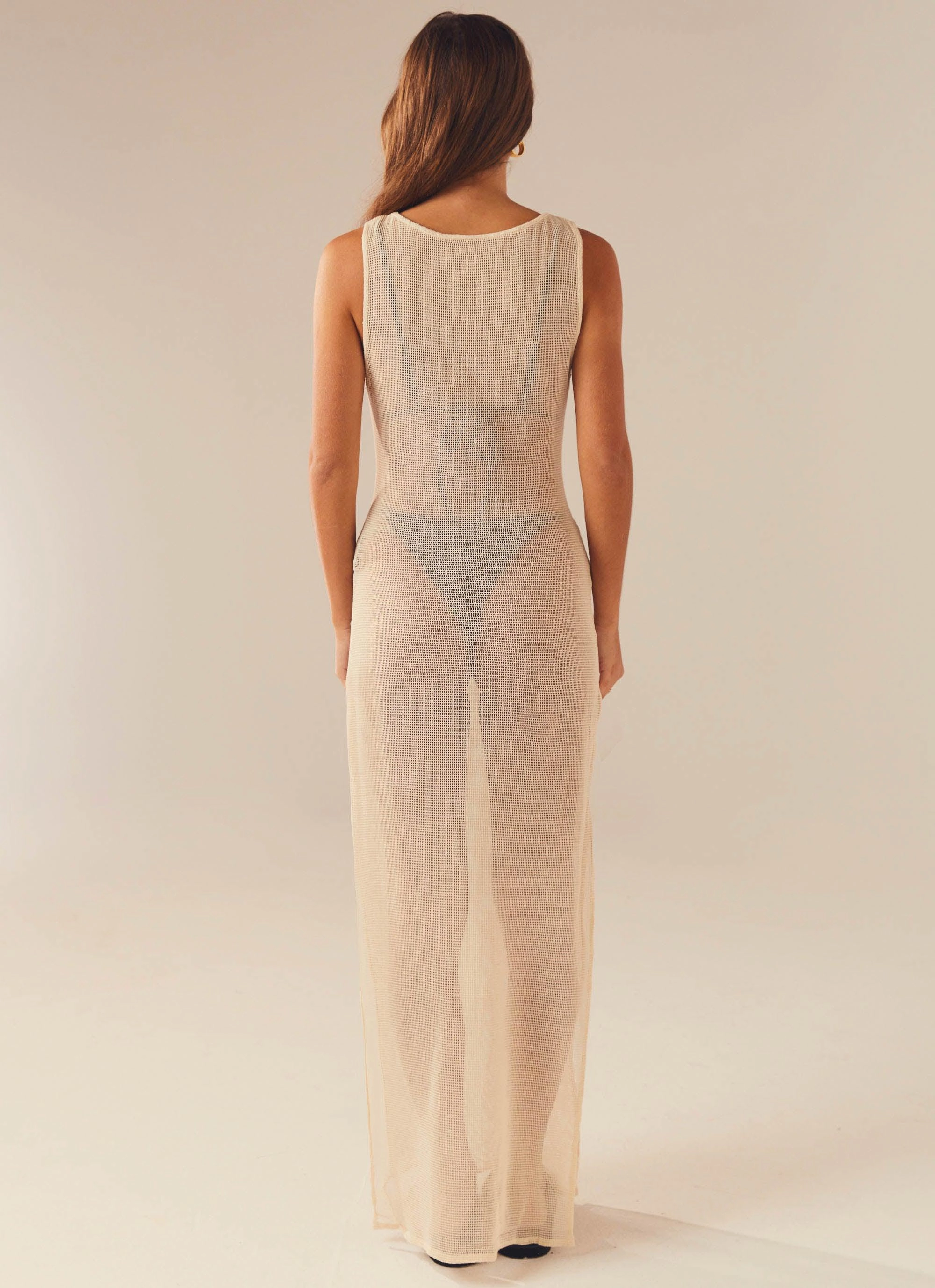 Caught Up Maxi Dress - Beige Garden Fresh Cool Texture