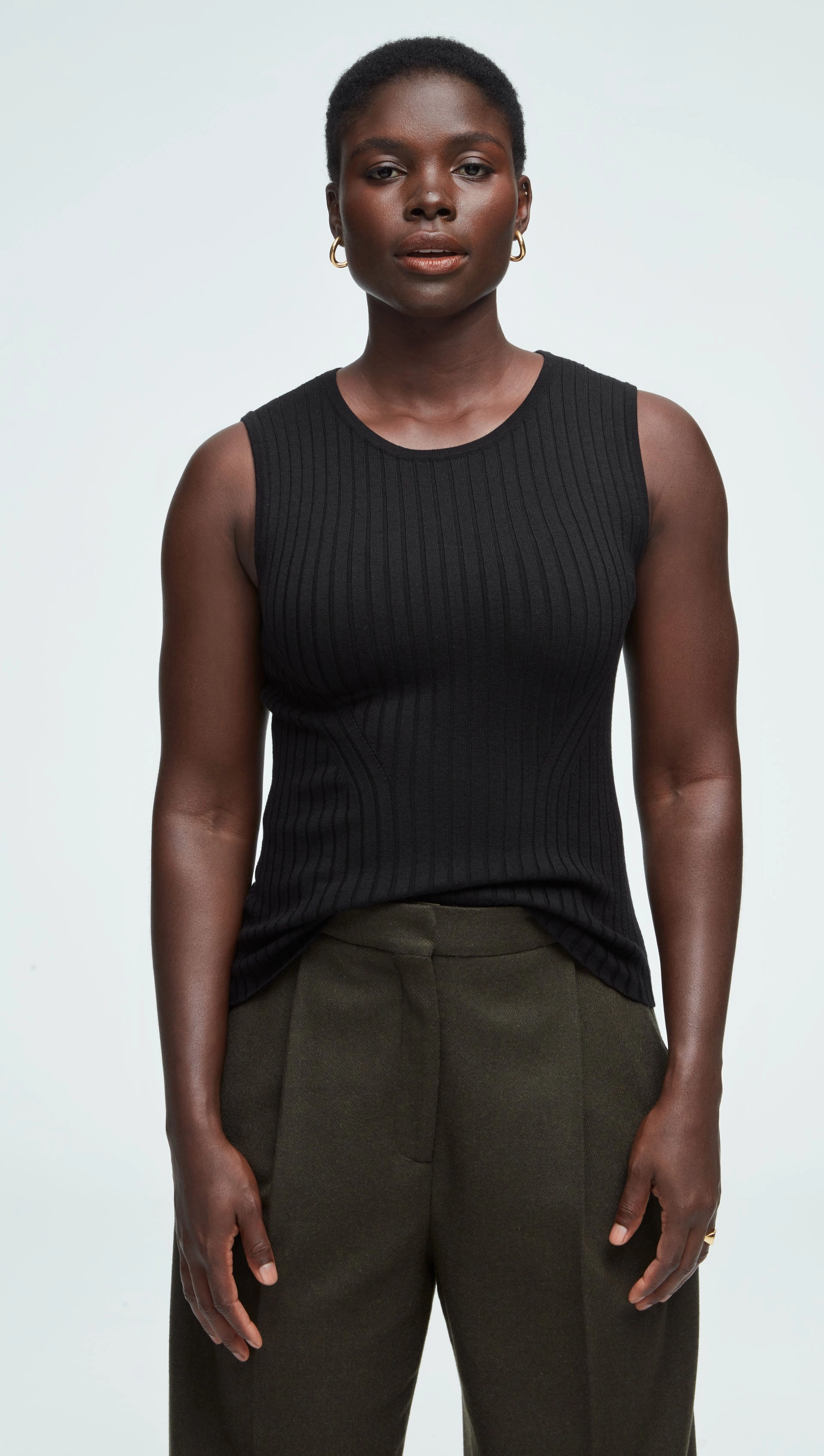 bag accents product development Ribbed Shell in Merino Wool | Black