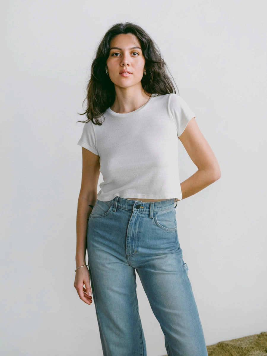 Lou Tee, Regen Silk Noil Jersey, Natural Sporty Vibe Wool combination
