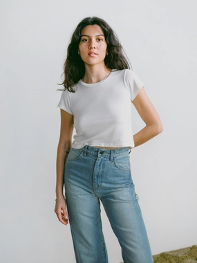 Flattering Cut Lou Tee, Regen Silk Noil Jersey, Natural