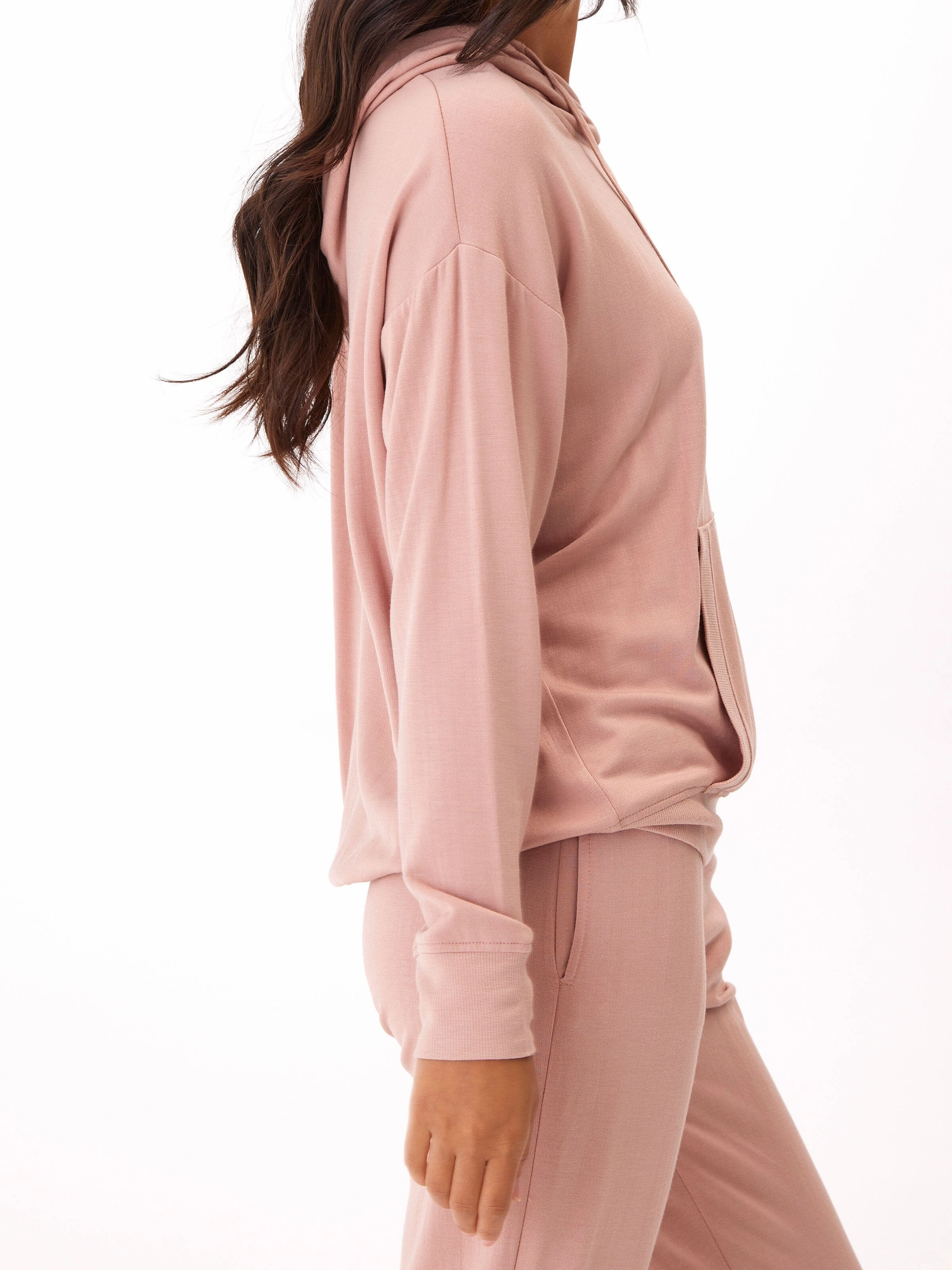 Madge Feather Fleece Pullover Hoodie Anti Snag Fabric Simple Detail