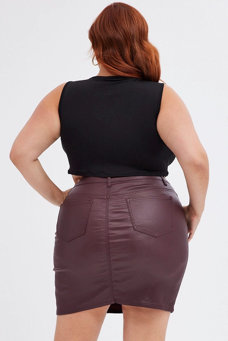 Purple Mini Skirt Neutral Tones Subtle Details