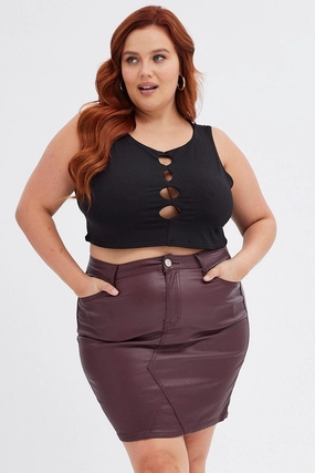 All Occasion Adjustable Closure Purple Mini Skirt