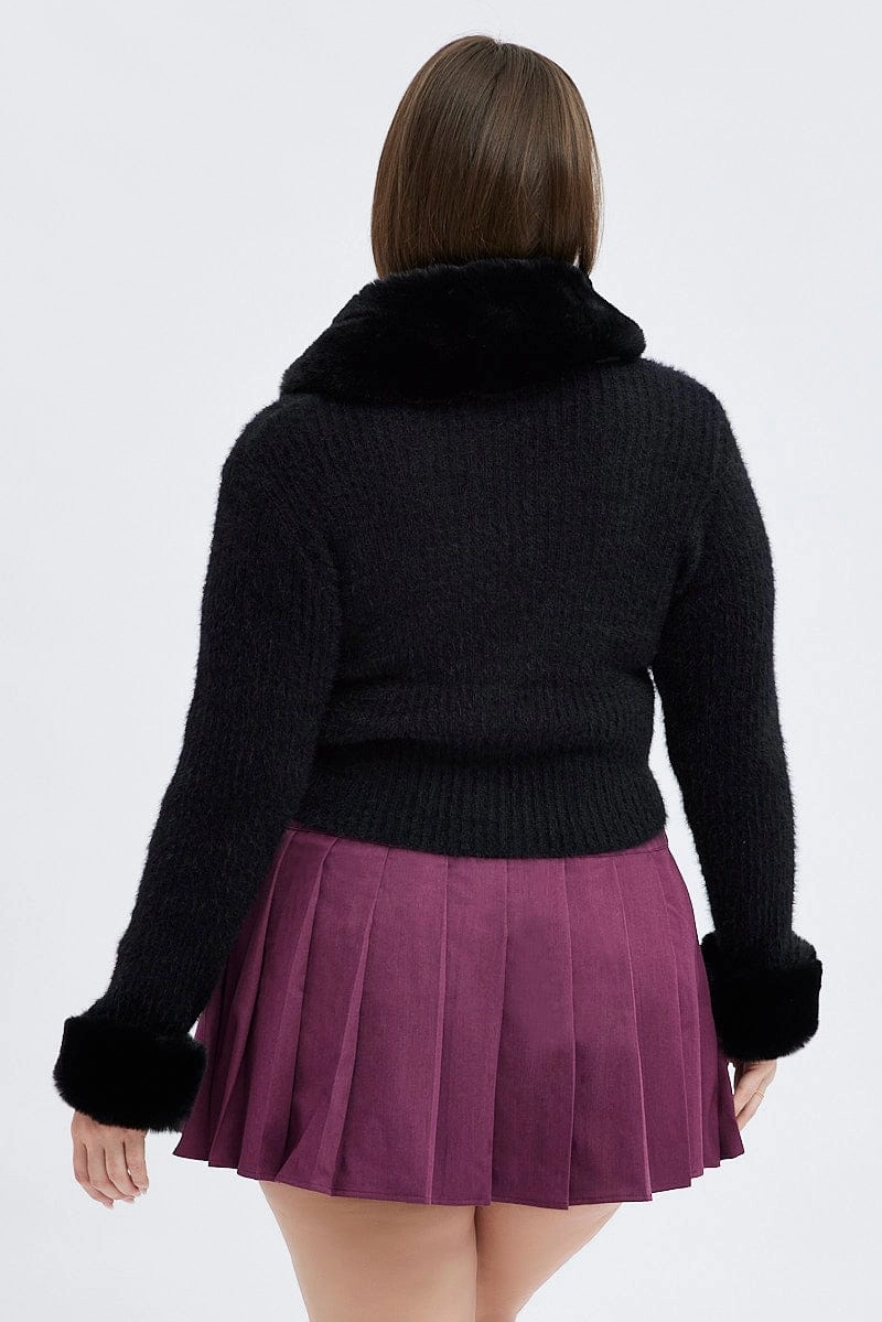 Non Restrictive Purple Mini Tennis Skirt