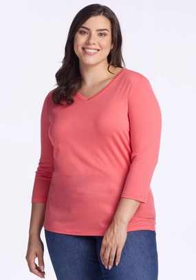 Elena 3/4 Sleeve V Neck ? Final Sale Deals! - Citrus Breeze Anti Static Fabric