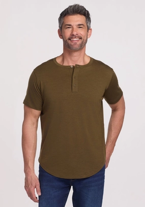 Seasonal Must-Have Bronx Henley - Olive Leaf