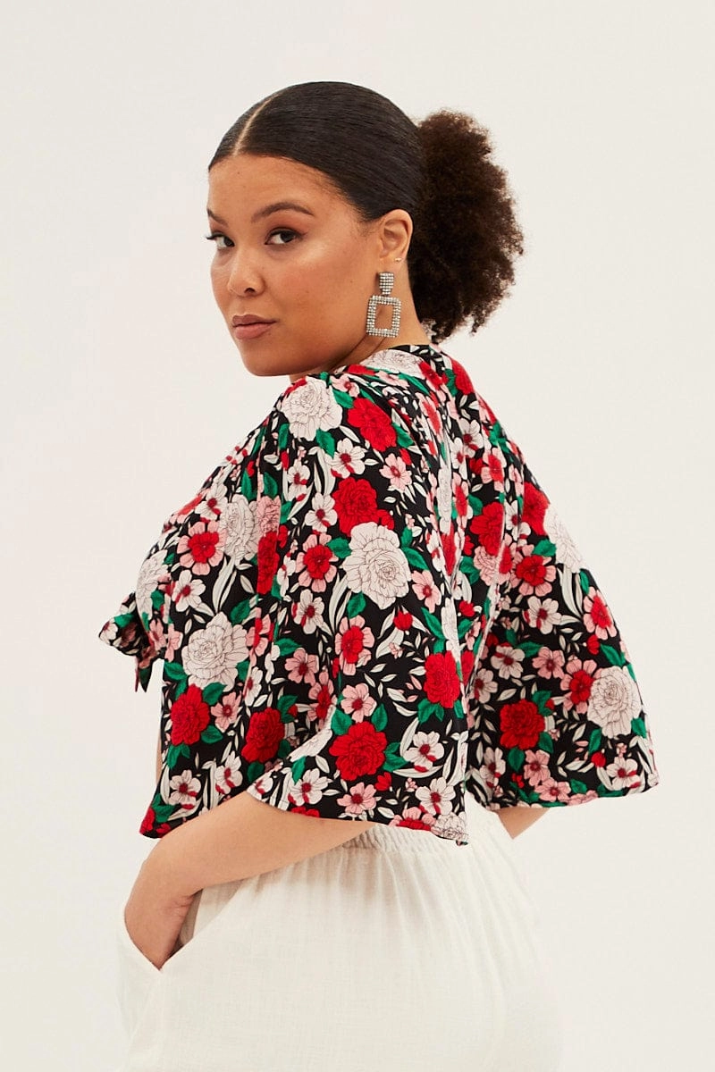 Multi Boho Crop Bolero Jacket Tie Front 3/4 Sleeve EcoFriendly Dye Light Reflectivity Trim