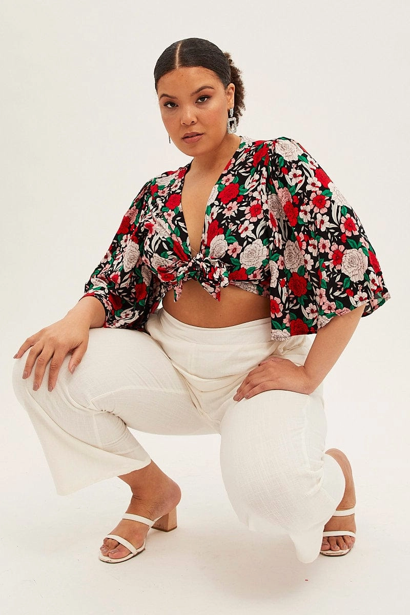 Multi Boho Crop Bolero Jacket Tie Front 3/4 Sleeve Heavyweight Durability