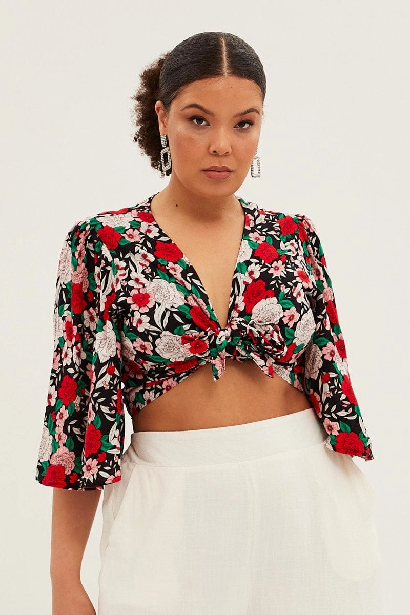 Moisture wicking WaterRepellent Finish Multi Boho Crop Bolero Jacket Tie Front 3/4 Sleeve