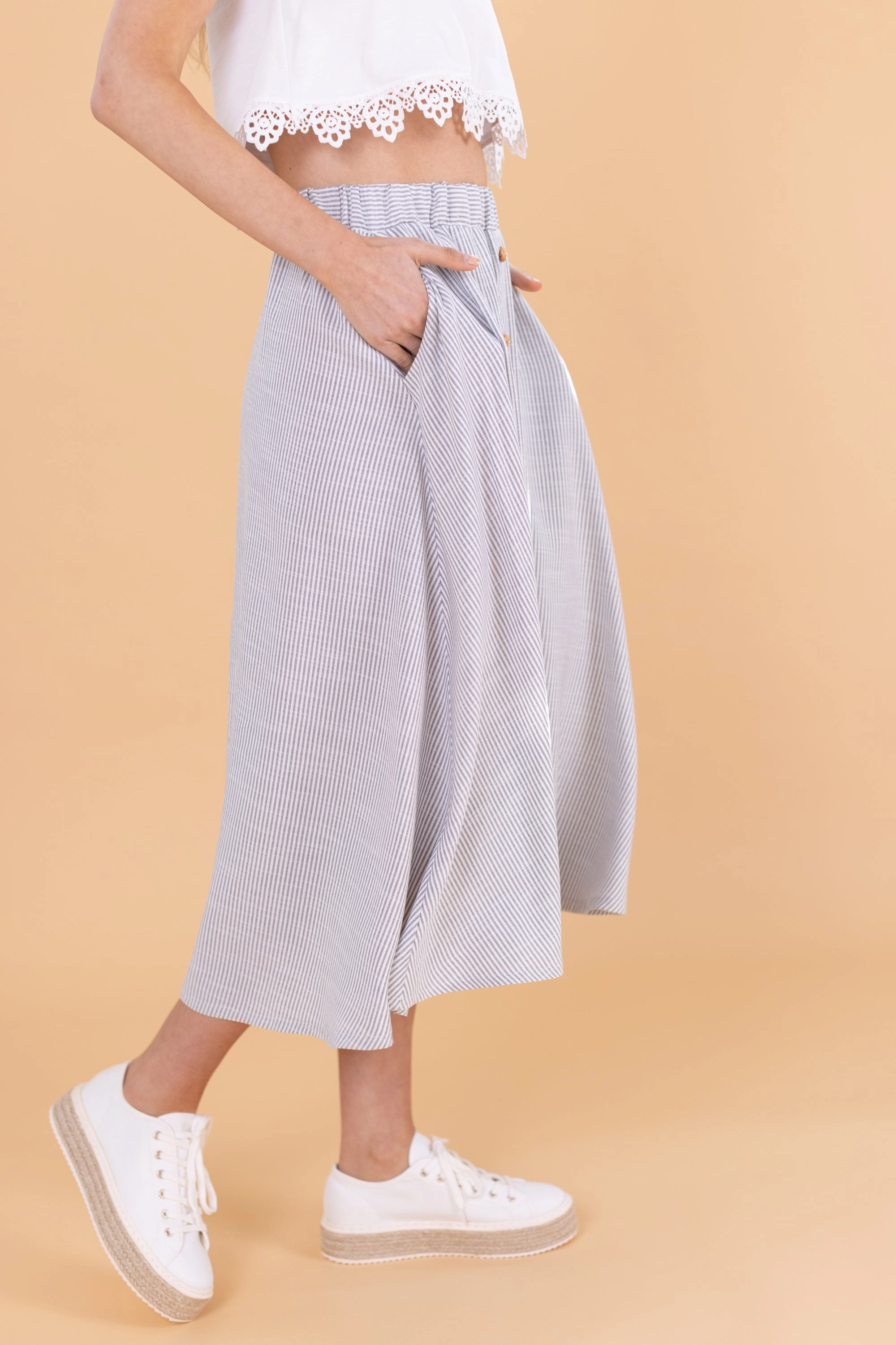 Skirt Marisa Stripes. Subtle Shimmer