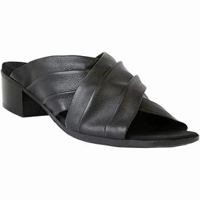 Munro Women's Lee Open Toe Sandal - Black Lamb Leather Instant Comfort Easy Flow