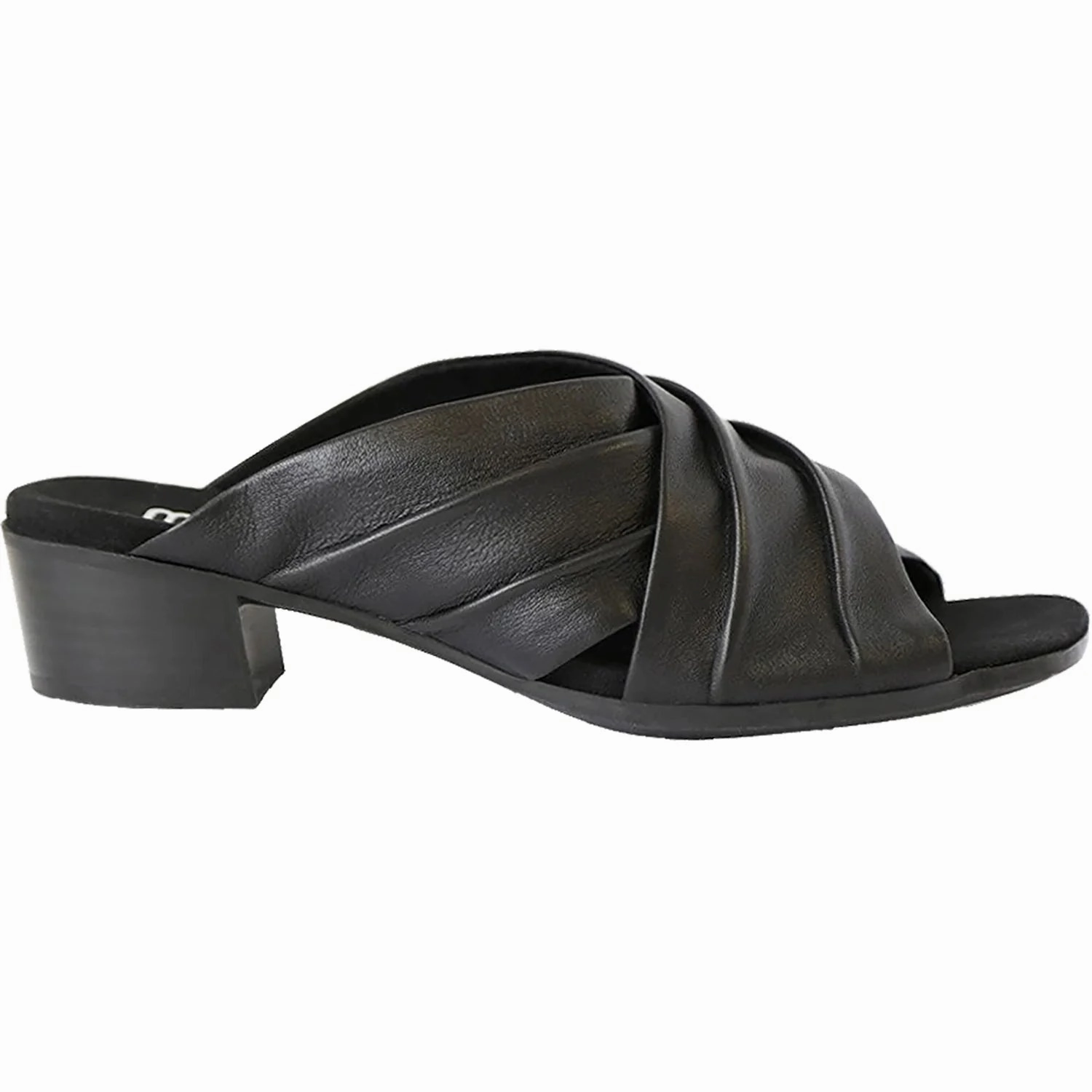 Munro Women's Lee Open Toe Sandal - Black Lamb Leather temperature regulation