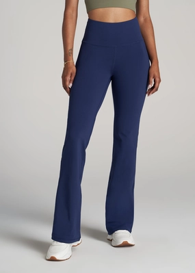 Balance Tall Women's Flare Yoga Pants in Midnight Blue shape fit