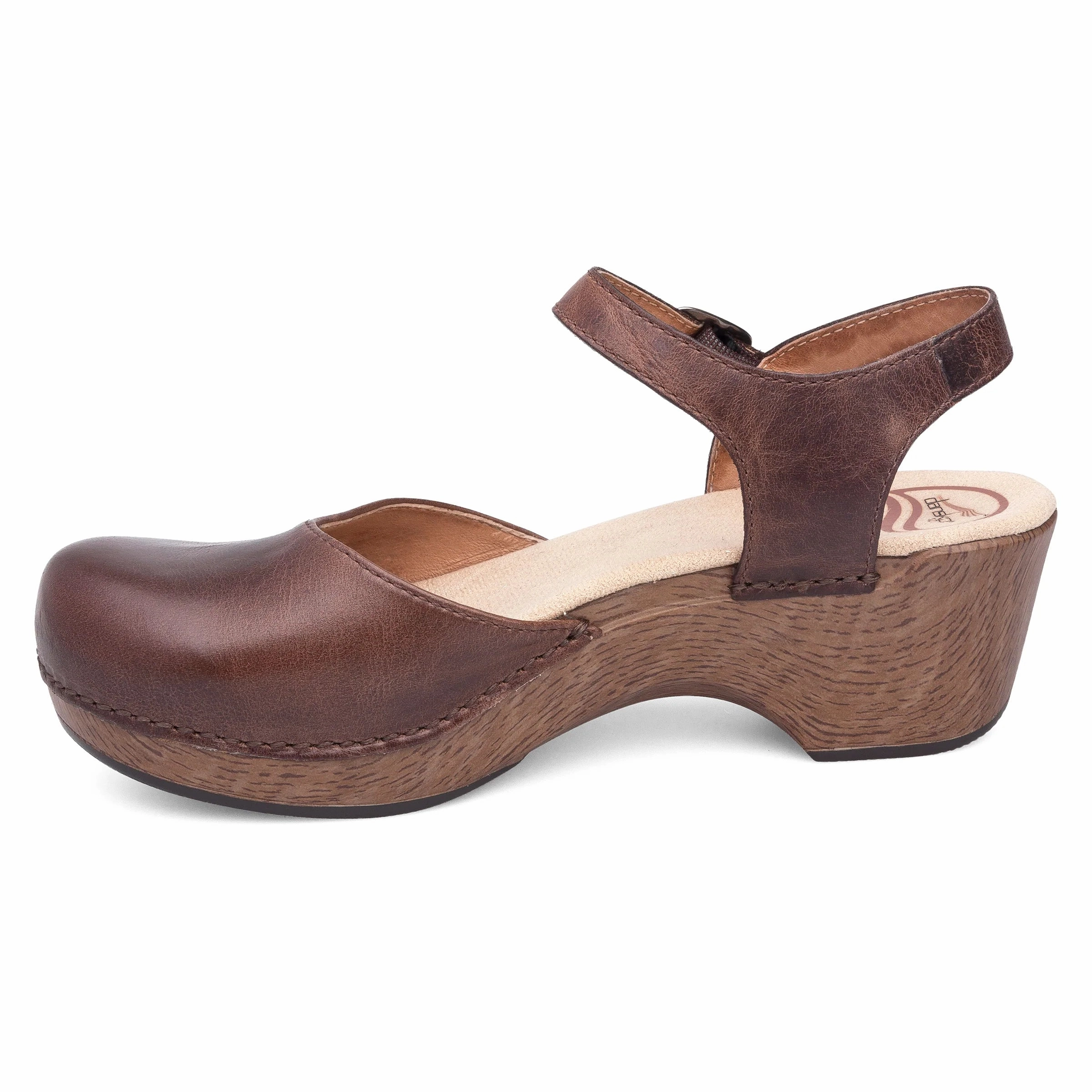 Dansko Women's Sam Vintage Pull Up Sandal - Teak Good Grip Stylish Open-toe Sandals