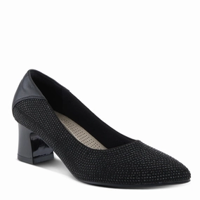 Quiet Sole Patrizia by Spring Step Seena Block Heel Pumps - Black