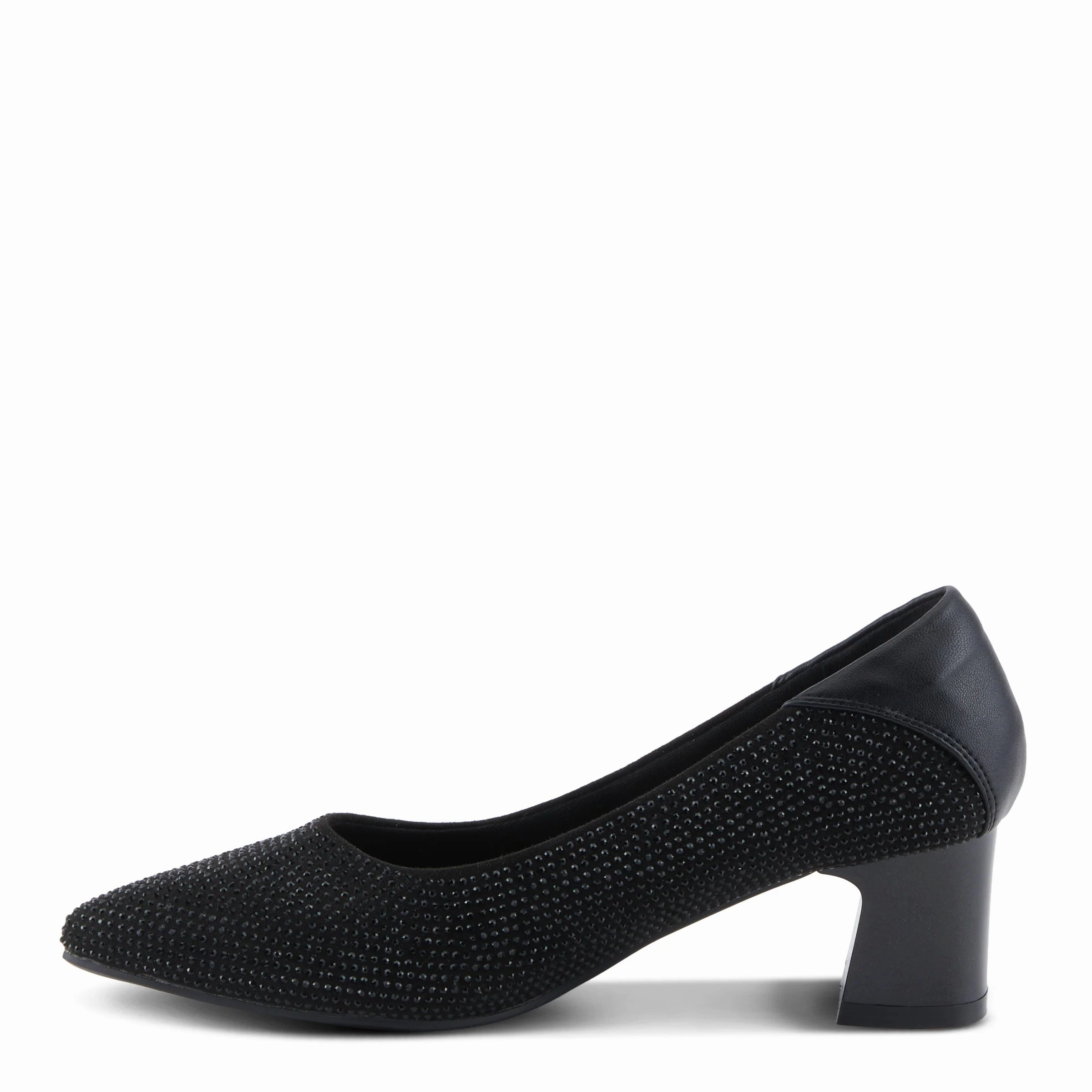Patrizia by Spring Step Seena Block Heel Pumps - Black Snow Jog