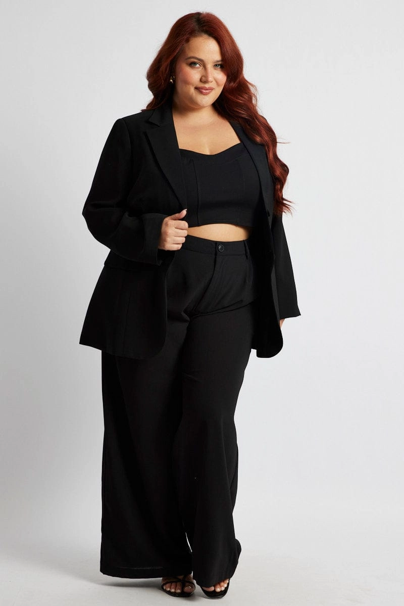 Elegant Styling All Year Use Black Fitted Jacket